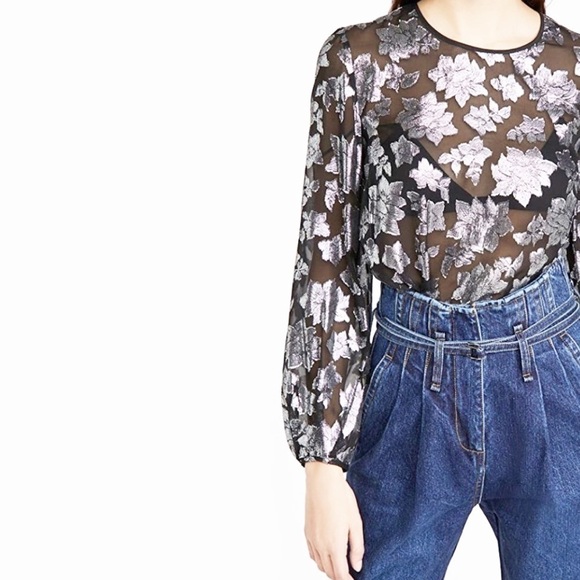 𝅺BNWT Club Monaco Crewneck Jacquard Top - Picture 17 of 17